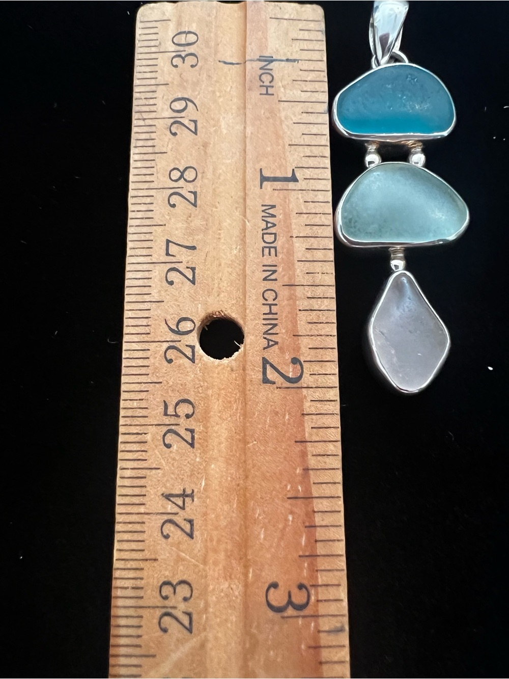 Lita Triple 925 Sea Glass Pendant New In Box - Picture 4 of 4